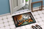 Papel Picado Skeletons Spooky Halloween Doormat Front Door Mat Indoor Outdoor Rugs for Entryway, Non Slip Washable Low Pile, 24H X 36W