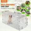 VEVOR Live Animal Cage Trap, 50" x 20" x 26" Humane Cat Trap Galvanized Iron, Folding Animal Trap with Handle for Stray Dogs, Armadillos, Raccoons