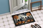 Keeshond Spooky Halloween Doormat Front Door Mat Indoor Outdoor Rugs for Entryway, Non Slip Washable Low Pile, 24H X 36W