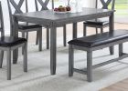 Dining Room Furniture Casual Modern 6pc Set Dining Table 4x Side Chairs and A Bench Rubberwood and Birch veneers Gray Finish