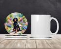 Gordon Setter Spring Path Large Sandstone Coasters Pack of 4 Absorbent Round Coasters Decor Gifts for Men or Women, 4 in, Multicolor