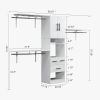 "95.6'' Closet Organizer System with Dual Hanging Rods, Shelves, and Drawers ��� White Engineered Wood Wardrobe for Bedroom Storage