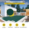 VEVOR Pool Safety Cover Fits 20x40ft Rectangle Inground Safety Pool Cover Green Mesh with 4x8ft Center End Steps Solid Pool Safety Cover for Swimming