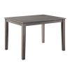 Beautiful Gray Finish 5pc Dining Set Table and 4 Side Chairs Set Fabric Upholstery Wooden Furniture Kitchen Dining Set