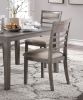 Beautiful Gray Finish 5pc Dining Set Table and 4 Side Chairs Set Fabric Upholstery Wooden Furniture Kitchen Dining Set