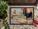 Belgian Sheepdog Christmas Cookies Doormat Front Door Mat Indoor Outdoor Rugs for Entryway, Non Slip Washable Low Pile, 24H X 36W