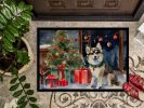 Alaskan Klee Kai Cozy Christmas Doormat Front Door Mat Indoor Outdoor Rugs for Entryway, Non Slip Washable Low Pile, 24H X 36W