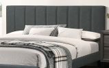 Gorgeous 1pc California King Size Bed Charcoal Polyfiber Platform Bedframe Slats Bedroom Furniture