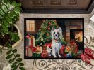 Chinese Crested Cozy Christmas Doormat Front Door Mat Indoor Outdoor Rugs for Entryway, Non Slip Washable Low Pile, 24H X 36W