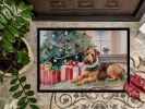 Airedale Terrier Cozy Christmas Doormat Front Door Mat Indoor Outdoor Rugs for Entryway, Non Slip Washable Low Pile, 24H X 36W