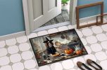 Cavalier Spaniel Fall Kitchen Pumpkins Doormat Front Door Mat Indoor Outdoor Rugs for Entryway, Non Slip Washable Low Pile, 24H X 36W