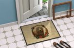 Komondor Christmas Flowers Doormat Front Door Mat Indoor Outdoor Rugs for Entryway, Non Slip Washable Low Pile, 24H X 36W