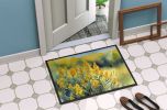 Nebraska Goldenrod in Watercolor Doormat Front Door Mat Indoor Outdoor Rugs for Entryway, Non Slip Washable Low Pile, 24H X 36W