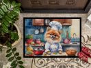 Pomeranian The Chef Doormat Front Door Mat Indoor Outdoor Rugs for Entryway, Non Slip Washable Low Pile, 24H X 36W