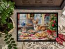 Chihuahua Christmas Cookies Doormat Front Door Mat Indoor Outdoor Rugs for Entryway, Non Slip Washable Low Pile, 24H X 36W