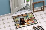 Decorating Easter Rottweiler Doormat Front Door Mat Indoor Outdoor Rugs for Entryway, Non Slip Washable Low Pile, 24H X 36W