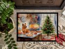 Norwich Terrier Christmas Cookies Doormat Front Door Mat Indoor Outdoor Rugs for Entryway, Non Slip Washable Low Pile, 24H X 36W