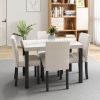 Five-piece dining set with imitation marble tabletop, restaurant combination set, solid wood dining table and 4 chairs