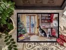 Norwegian Elkhound Christmas Cookies Doormat Front Door Mat Indoor Outdoor Rugs for Entryway, Non Slip Washable Low Pile, 24H X 36W