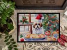 Lhasa Apso Christmas Cookies Doormat Front Door Mat Indoor Outdoor Rugs for Entryway, Non Slip Washable Low Pile, 24H X 36W