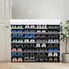 8-Tier Portable 64 Pair Shoe Rack Organizer 32 Grids Tower Shelf Storage Cabinet Stand Expandable for Heels, Boots, Slippers, Black YF