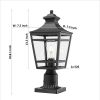 Large Outdoor Post Lights Lamp Post Light Fixture, 16inch Waterproof Aluminum Post Lamp with Clear Glass, Fence Post Deck Lighting for Garden, Patio