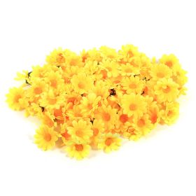 100PCS 50pcs Daisy Artificial Fabric Flower Heads Wholesale Lots Wedding Party (#1 Yellow)