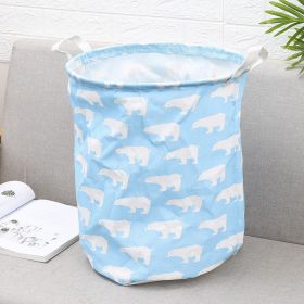 Household cloth dirty clothes basket (Option: Blue polar bear)