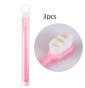 Ultra-fine Toothbrush Super Soft Bristle Deep Cleaning Brush Portable For Oral Care Tools Teeth Care Oral Cleaning Travel (Option: Pink3pcs)