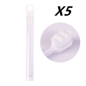 Ultra-fine Toothbrush Super Soft Bristle Deep Cleaning Brush Portable For Oral Care Tools Teeth Care Oral Cleaning Travel (Option: 5pcs Wavy white)