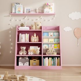 Wooden Toy Storage Organizer Cabinet (Color: Pink)