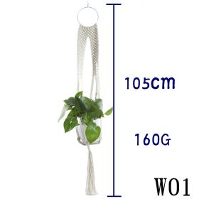 Flower Pot Net Bag Beige Cotton Rope Indoor Plant Hanger Hanging Basket Sling (Option: 38 Style)