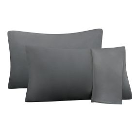 75D Satin Artificial Silk Pillowcase (Option: Grey brushed-Standard 20X26in-1pcs)