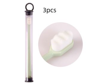 Ultra-fine Toothbrush Super Soft Bristle Deep Cleaning Brush Portable For Oral Care Tools Teeth Care Oral Cleaning Travel (Option: Green3pcs)