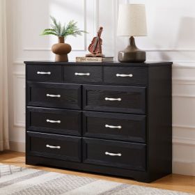 9-drawer Long Dressing Table (Color: black)