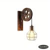 Retro Industrial Wall Sconce, 1Pack Antique Brass Vintage Plug In Wall Lighting