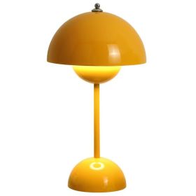 Nordic Danish Flower Bud Table Lamp, Wedding Room, Bedroom, Desk Decoration, Lamp, Bedside Lamp (Rechargeable) FAN2610 (Color: Yellow)