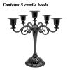 3/5-Arm Metal Plated Candle Holders Retro Candelabra European Style Simple Romantic Candlestick Pillar Wedding Party Centerpiece