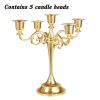 3/5-Arm Metal Plated Candle Holders Retro Candelabra European Style Simple Romantic Candlestick Pillar Wedding Party Centerpiece