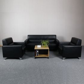 High Quality Executive Sofa for Office Modern Used Leather Reception Office Sofa Set (Color: black, size: Set)