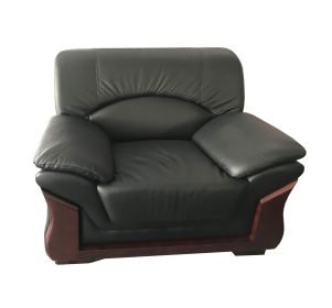 High Quality Executive Sofa for Office Modern Used Leather Reception Office Sofa Set (Color: black, size: Single seater)