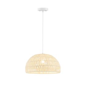 Adjustable Hanging Rope Farmhouse Rattan Pendant Lights Cage (Type: Style B, Color: As pic show)