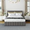 Queen size Upholstered Platform bed with a Hydraulic Storage System - Gray Queen size Upholstered Platform bed with a Hydraulic Storage System - Gray