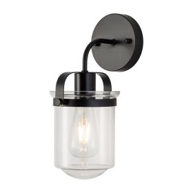 1-Light Wall Lamp with Clear Glass Shade, Modern Wall Sconce, Industrial Indoor Wall Light Fixture for Bathroom Living Room Bedroom Over Kitchen Sink (Color: as picture)