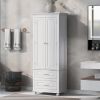 Tall Storage Cabinet with Two Drawers for Bathroom/Office