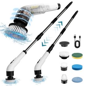 Electric Rotary Washer, Handheld Shower with 6/9 Replaceable Brush Heads, 3 Adjustable Speeds, Cordless Electric Rotary Cleaning Brush (size: 6-pcs)