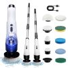 Electric Rotary Washer, Handheld Shower with 6/9 Replaceable Brush Heads, 3 Adjustable Speeds, Cordless Electric Rotary Cleaning Brush