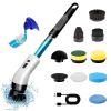 Electric Self Rotating Cleaning Brush, Waterproof Rotating Washer, Can Add Cleaning Solution,Replaceable with 5/7/9 Brush Heads