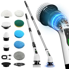 Electric cleaning brush, Electric rotating floor scrubber, Wireless electric rotating washer (size: 9-pcs)