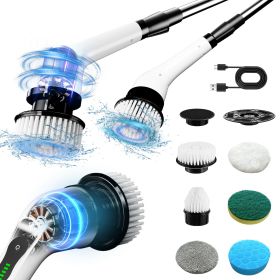 Electric cleaning brush, Electric rotating floor scrubber, Wireless electric rotating washer (size: 6-pcs)